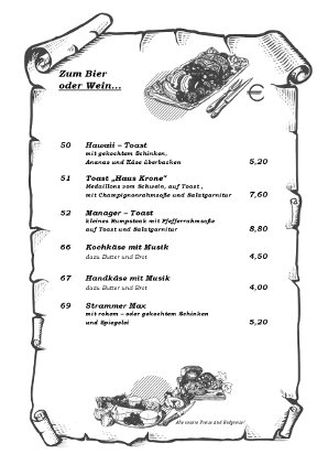 Zum Bier oder Wein ....